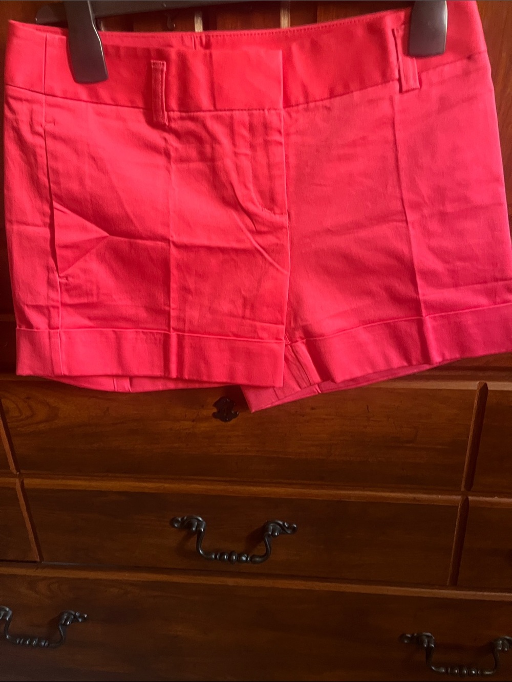 Express Women's Hot Pink High-Rise Cuffed Shorts